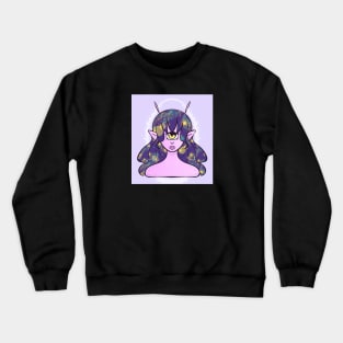 Follow the Stars Girl - Purple Background Crewneck Sweatshirt